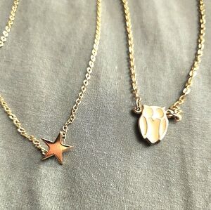 Girls Gold Necklaces pair